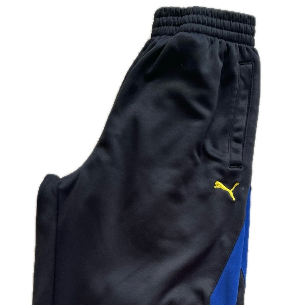 Puma Boys Black and Blue Track Pants